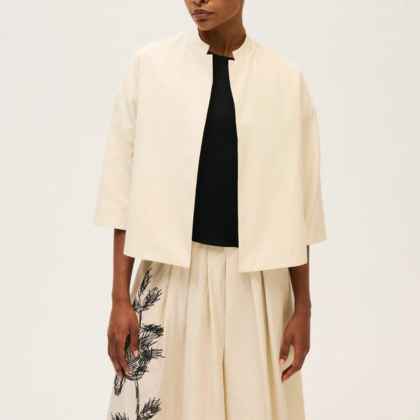 ROSSO35 Shoulder Down Jacket in Oatmeal