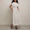 MONDO CORSINI Penelope Cotton Gathered Waist Dress in White