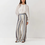 DIEGA Pindo Trousers in Ecru/Pale Blue