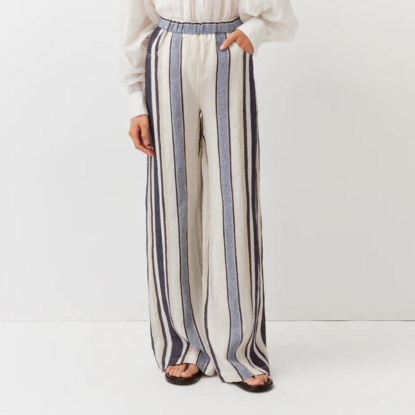 DIEGA Pindo Trousers in Ecru/Pale Blue