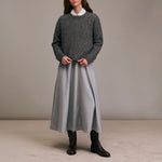 DIEGA Pivao Marl Crop Button Knit  in Grey