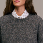 DIEGA Pivao Marl Crop Button Knit  in Grey