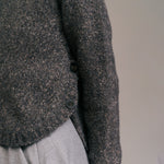 DIEGA Pivao Marl Crop Button Knit  in Grey