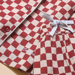 TBCO. Cotton Pyjamas in Burgundy Checkerboard