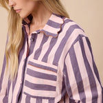 TBCO. Cotton Pyjamas in Pink/Purple Stripe