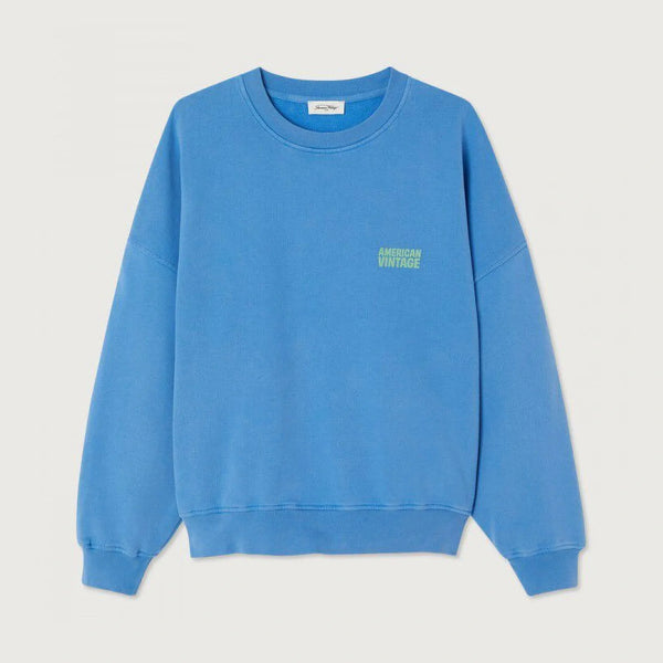 AMERICAN VINTAGE Plizzy Round Neck Sweatshirt in Vintage Nautical Blue