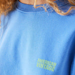 AMERICAN VINTAGE Plizzy Round Neck Sweatshirt in Vintage Nautical Blue