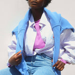AMERICAN VINTAGE Plizzy Round Neck Sweatshirt in Vintage Nautical Blue