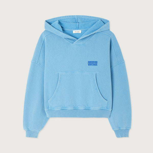 AMERICAN VINTAGE Plizzy Hoody Sweatshirt in Celeste
