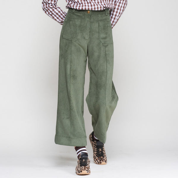 VILAGALLO Cord Trousers in Green