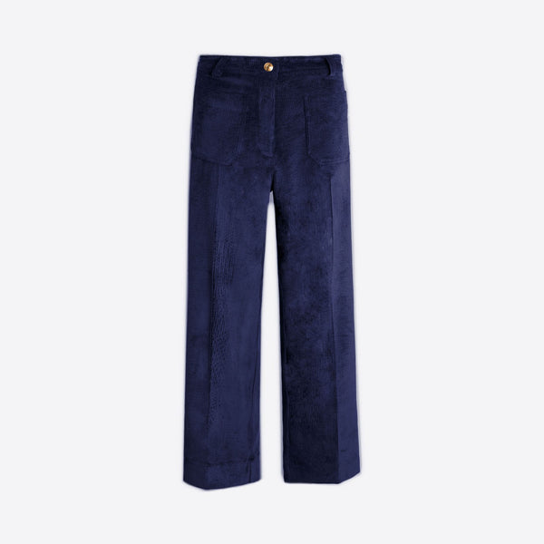 VILAGALLO Cord Trousers in Navy