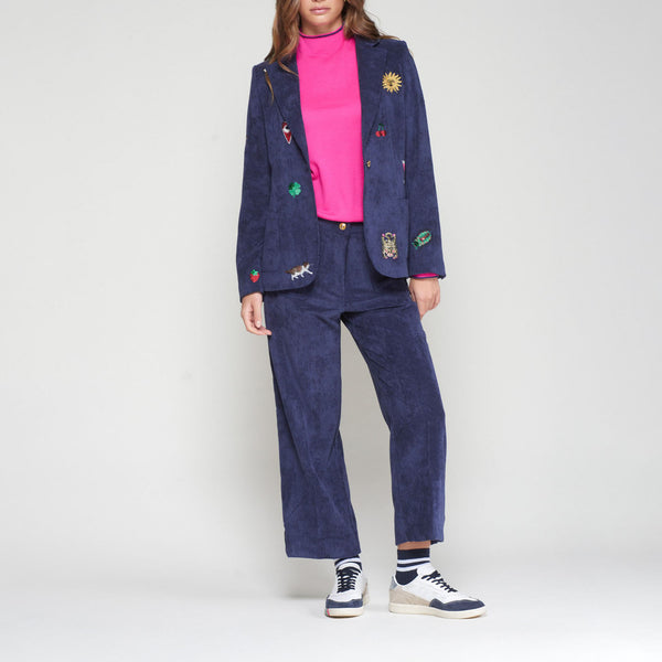 VILAGALLO Cord Trousers in Navy