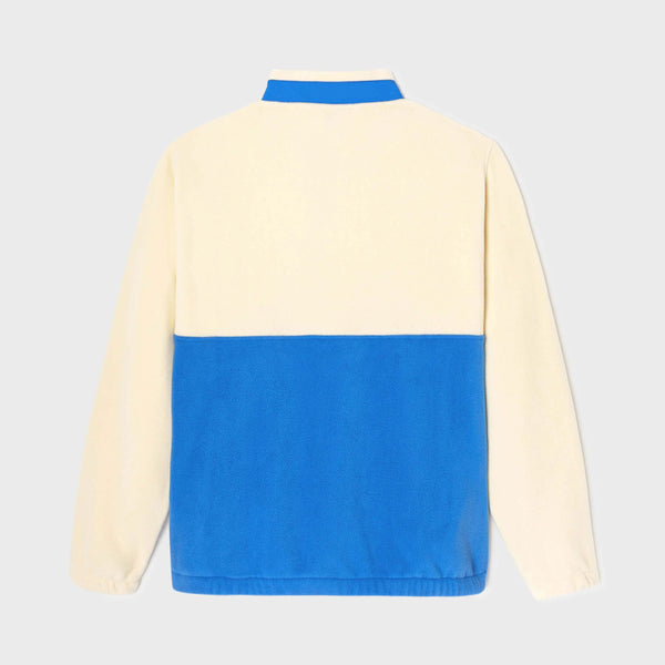 BILLYBELT Unisex Fleece Sweatshirt in White and Blue