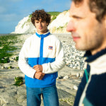 BILLYBELT Unisex Fleece Sweatshirt in White and Blue