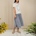 BONTE Polly Gingham Skirt in Navy