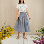 BONTE Polly Gingham Skirt in Navy