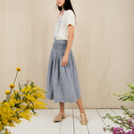 BONTE Polly Gingham Skirt in Navy