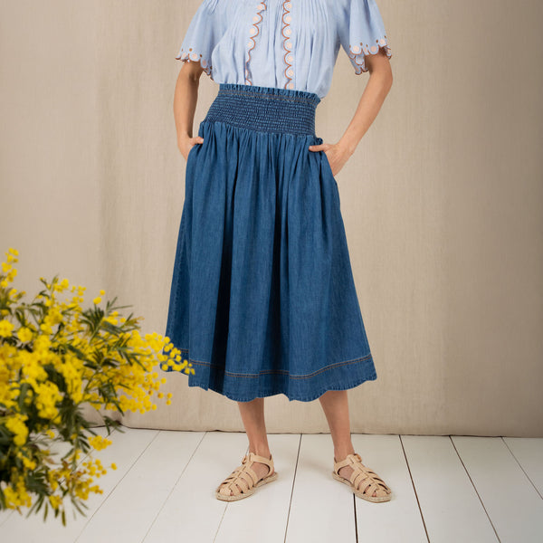 BONTE Polly Skirt in Mid Wash Denim