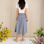 BONTE Polly Gingham Skirt in Navy