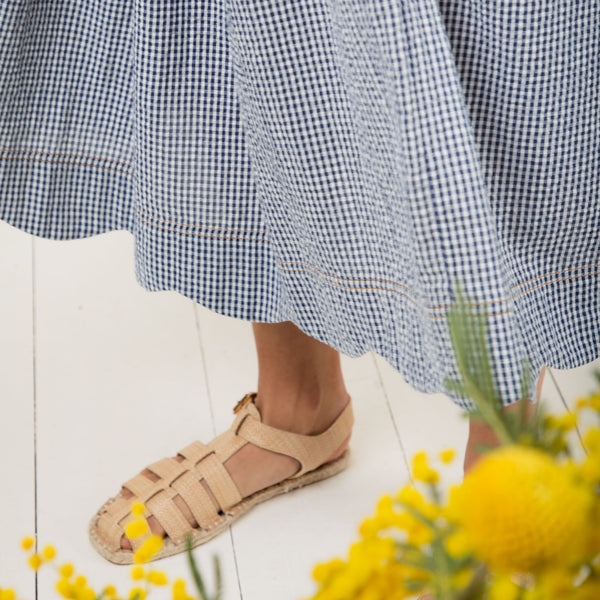 BONTE Polly Gingham Skirt in Navy