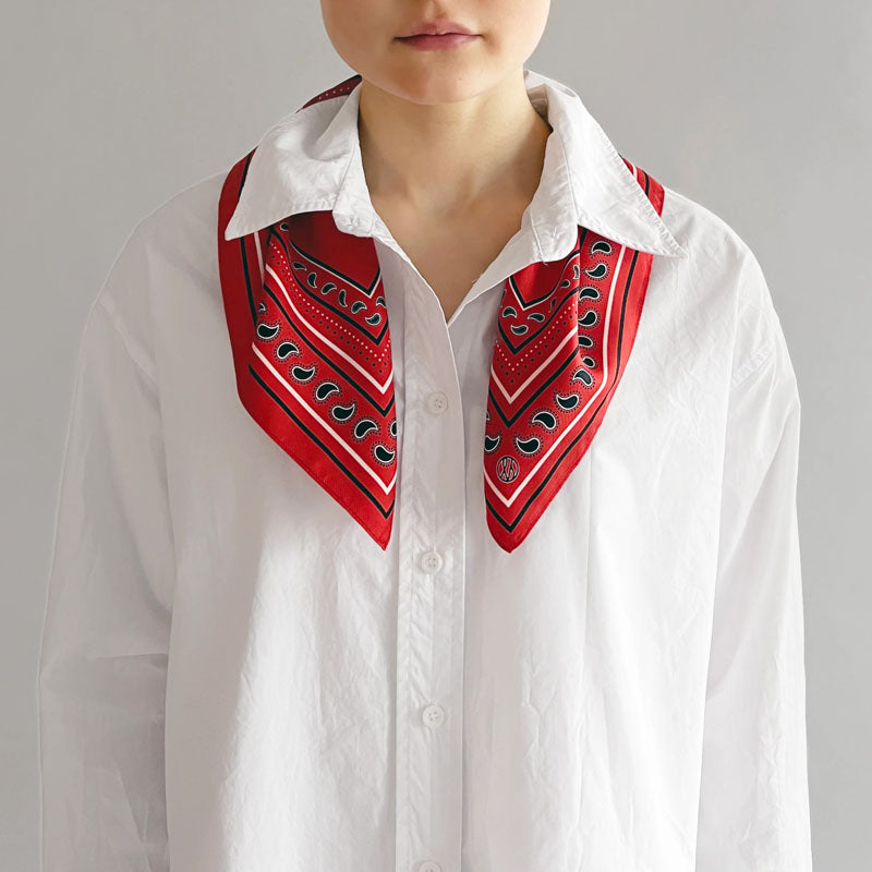 LE SCARF Paisley Scarf / Red / 50x50