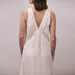 FAUNE Primrose Satin Slip Dress in Oyster
