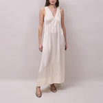 FAUNE Primrose Satin Slip Dress in Oyster