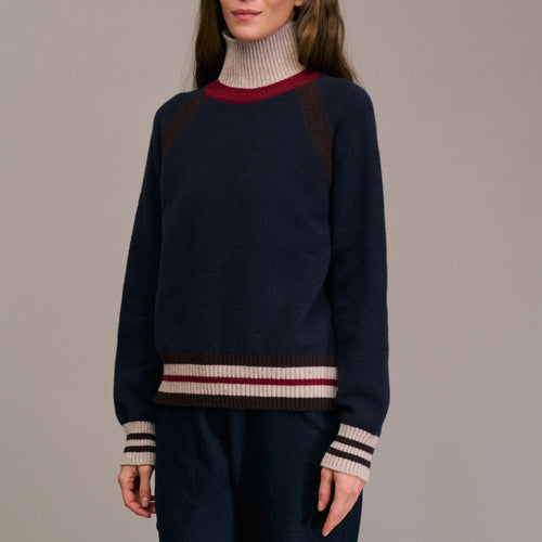 DIEGA Pulimo Extra Fine Merino Turtle Neck in Navy