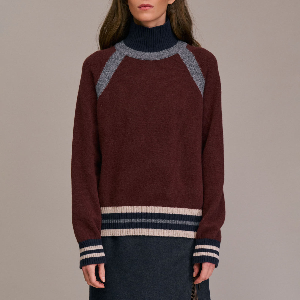 DIEGA Pulimo Extra Fine Merino Turtle Neck in Cognac