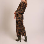 TRAFFIC PEOPLE Jilly Trousers in Black Leopard