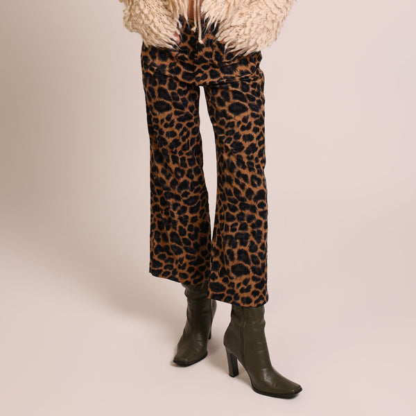 TRAFFIC PEOPLE Jilly Trousers in Black Leopard