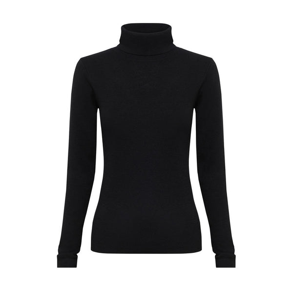 IRIS & WOOL Wool Roll Neck in Black