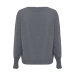 IRIS & WOOL Core Merino Logo Sweater in Grey Melange