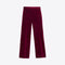 VILAGALLO Mila Velvet Straight Leg Trousers in Burgundy