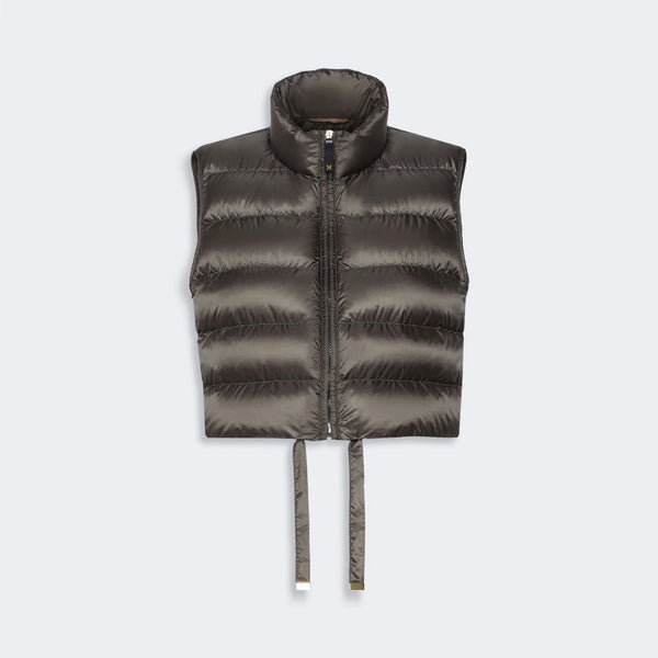 S MAX MARA MTCFavilla Water-Repellent Padded Cropped Gilet in Khaki