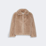 S MAX MARA SMMAlce Soft Textured Wide Fit Short Coat in Honey