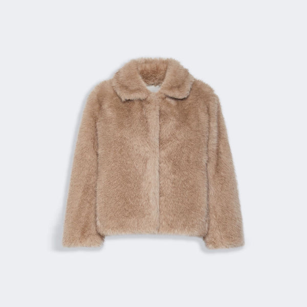 S MAX MARA SMMAlce Soft Textured Wide Fit Short Coat in Honey