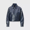RAG & BONE Krista Faux Leather Jacket in Navy
