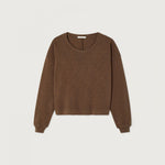 AMERICAN VINTAGE Sonoma Round Neck Long Sleeve T Shirt in Vintage Chestnut