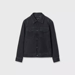 RAG & BONE Suede Trucker Jacket in Navy