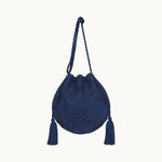 M.A.B.E Averi Embroidered Pouch in Navy