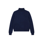 JUMPER 1234 Distressed Roll Collar Cashmere Jumper in Atlantic Deep