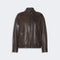 WEEKEND MAX MARA WKDCose Nappa Leather Bomber Jacket in Dark Brown