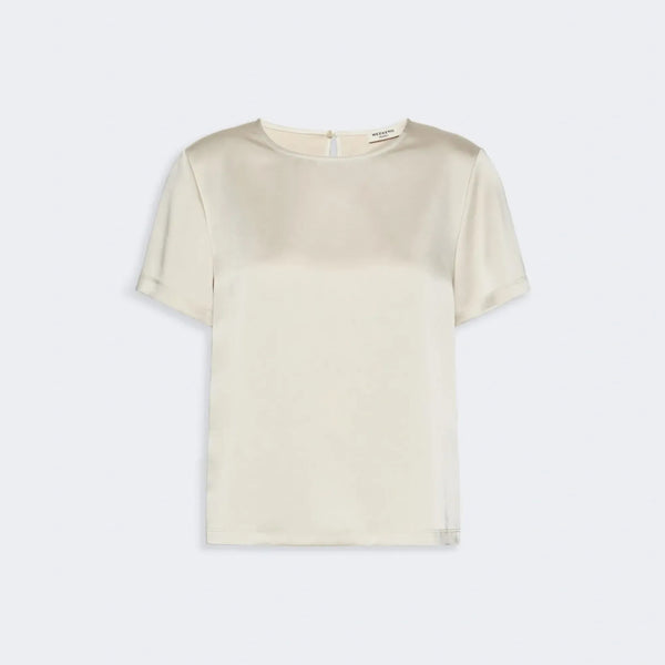 WEEKEND MAX MARA WKDGilbert Satin Crewneck T-Shirt in Ivory
