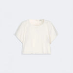 WEEKEND MAX MARA WKDForte Cropped Cotton Blouse in Ecru