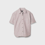 RAG & BONE Connie Stripe Shirt in Brown/Red Stripe