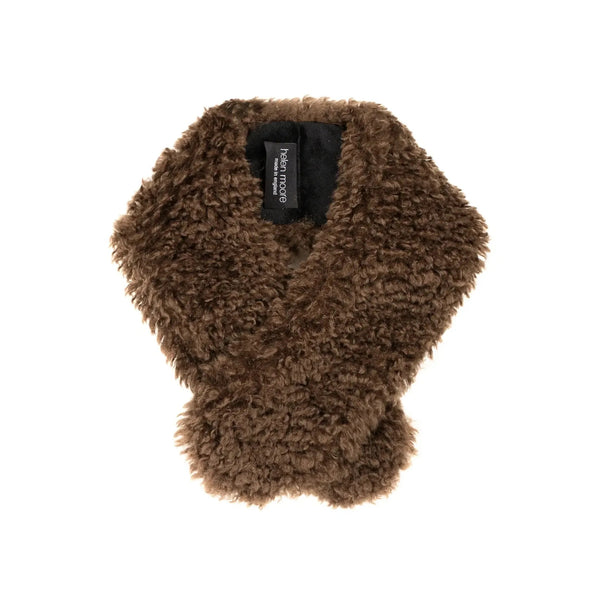 HELEN MOORE Faux Sheepskin Vintage Collar in Chestnut