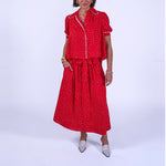 NEW DAY ORIGINALS Paddington Polka Dot Cotton Blouse in Red