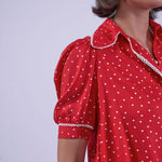 NEW DAY ORIGINALS Paddington Polka Dot Cotton Blouse in Red