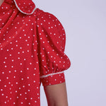 NEW DAY ORIGINALS Paddington Polka Dot Cotton Blouse in Red